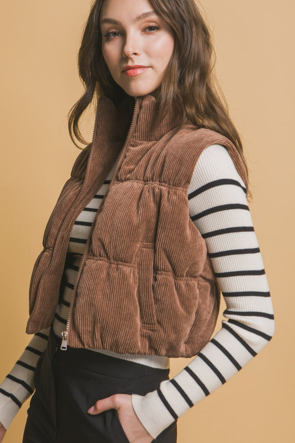 Season ON Corduroy Puffer Vest