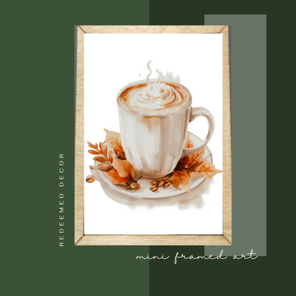 Rust Fall Latte Framed Canvas Mini Art