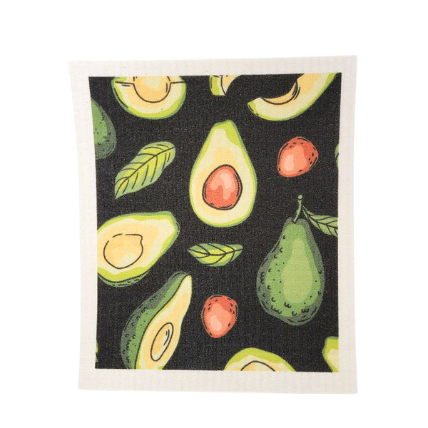 Black Avocado Patterned  Swedish Dishcloth