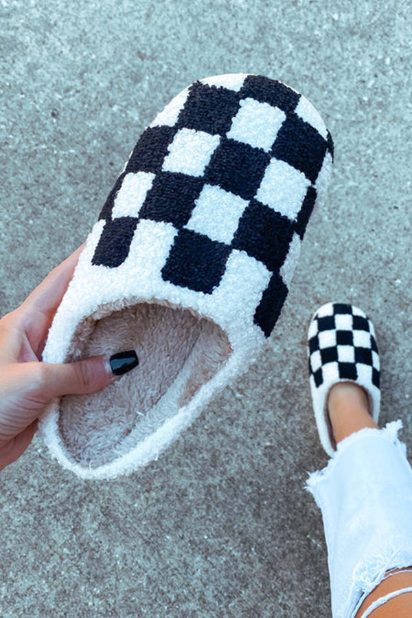 Cozy Checkered Chic Slippers