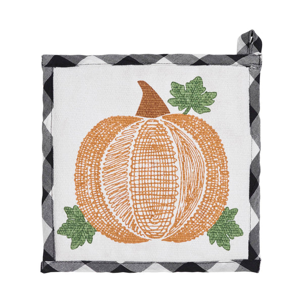 Check Pumpkin Trivet 8x8