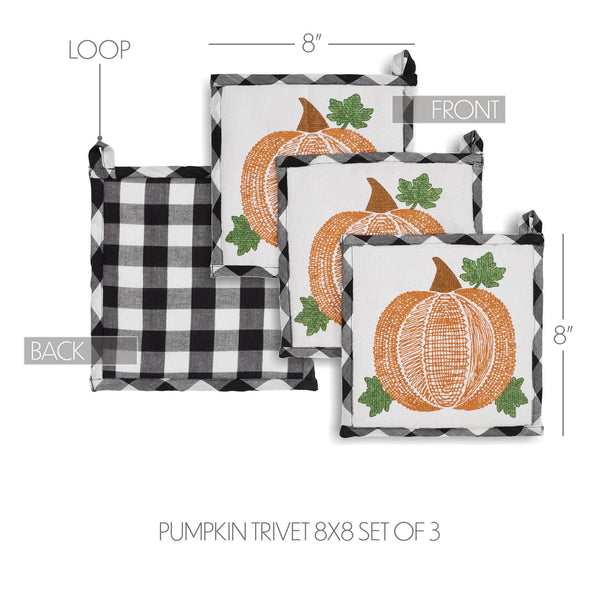 Check Pumpkin Trivet 8x8