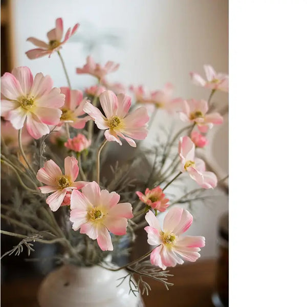 Silk Cosmos Stem in Light Pink 24" Tall