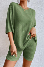 Green Forest Ribbed Two Piece Lounge Set