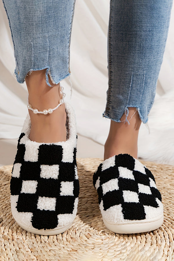 Cozy Checkered Chic Slippers