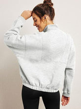 Half Zip Dropped Shoulder Sweatshirt