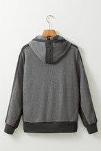 Gray Thermal Waffle Knit Full Zipper Hooded Jacket