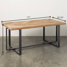 WOOD TOP TABLE WITH V-PATTERN